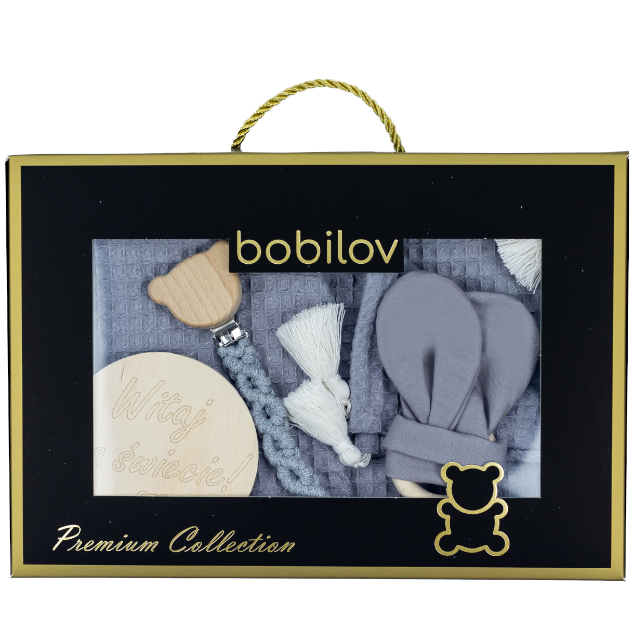 Baby Säugling Geschenkset Zur Geburt 5-teiliges Set Grau BOBILOV