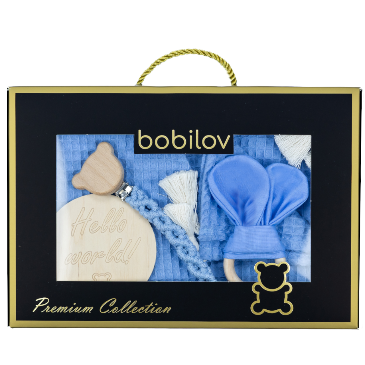 Baby Säugling Geschenkset Zur Geburt 5-teiliges Set Blau BOBILOV