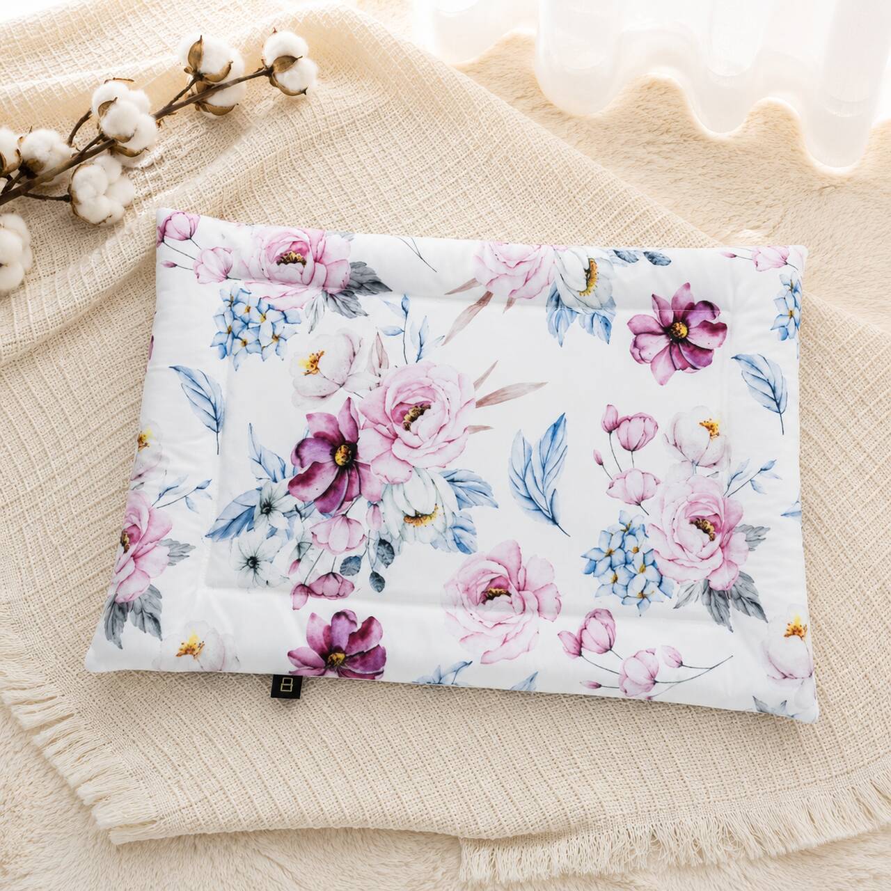 Bio Bambus Baby Flaches Kissen Blumen BOBILOV
